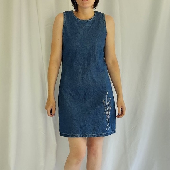 Vintage Dresses & Skirts - 90s/Y2K Denim Mini‎ Dress